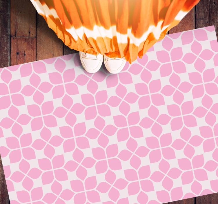 Roza cvetlična ploščica Vinilna mozaik preproga - TenStickers