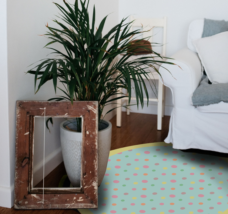 Roza in modre geometrijske vinil preproge na pikice - TenStickers