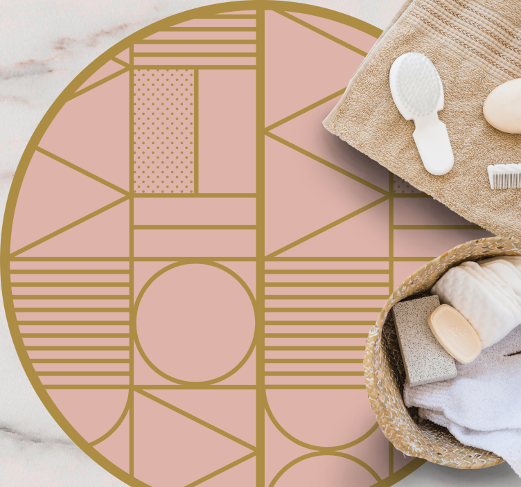 Roza motiv Vinilne preproge z geometrijskimi vzorci - TenStickers
