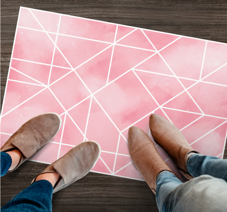 Roza trikotniki stenski umetniški vzorec talna vinilna preproga - TenStickers