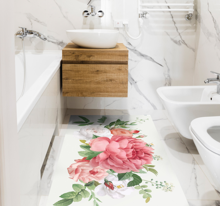 Cvetje in vrtnice cvetlična vinil preproga - TenStickers