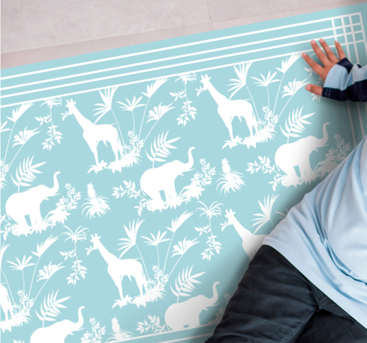 Safari prizor v džungli Vinilna preproga za dojenčke - TenStickers