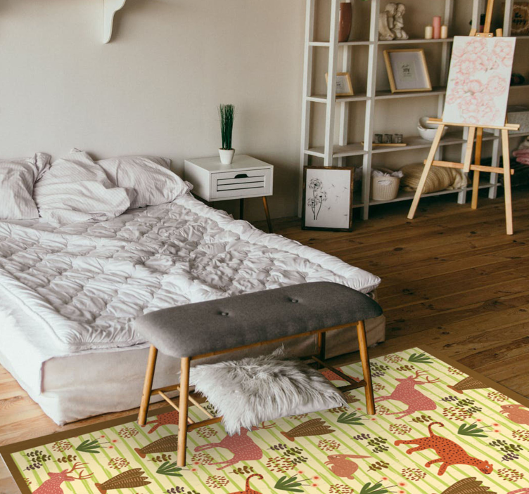 Safari vzorec divjih živali Tepih z živalskim potiskom - TenStickers