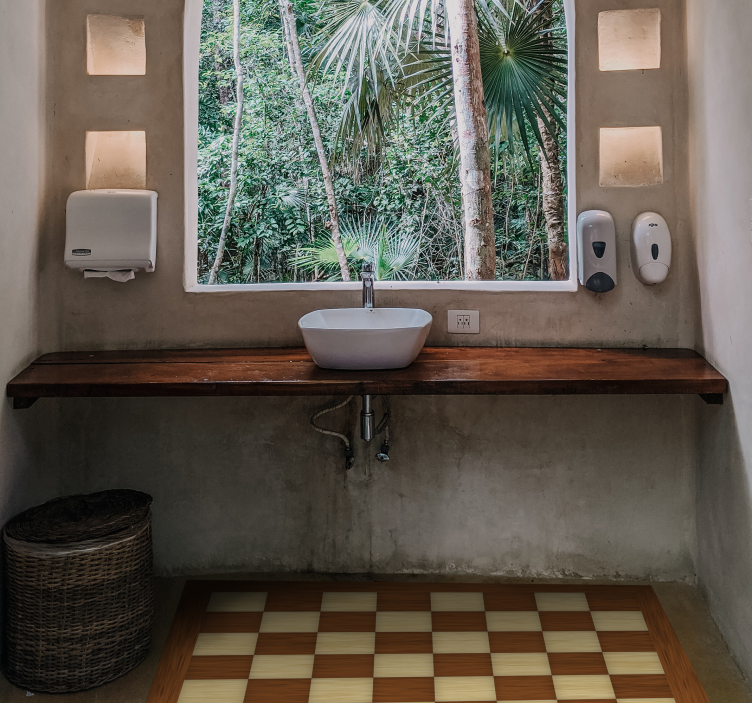 šahovnica Vinilna preproga za kopalnico - TenStickers