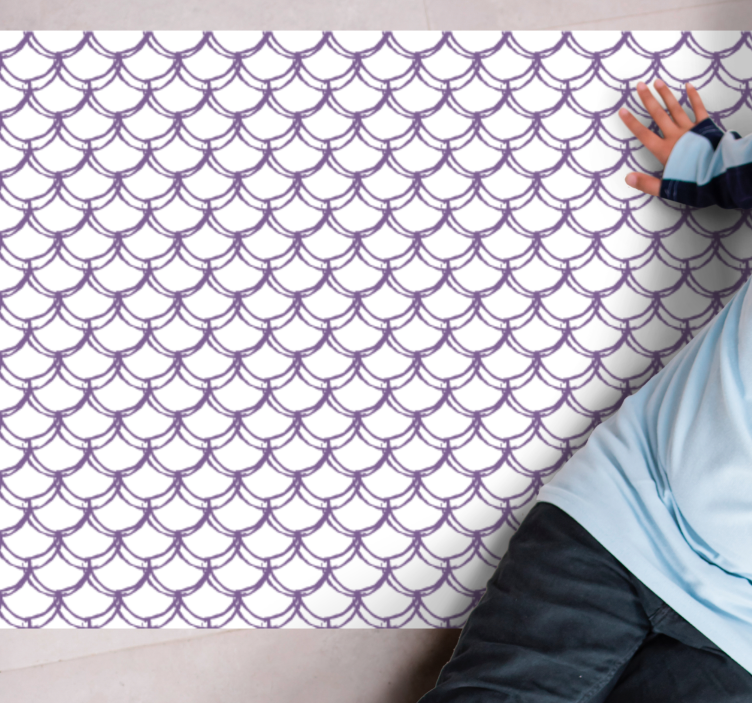 Scalloped purple pattern vinilna preproga za kopalnico - TenStickers