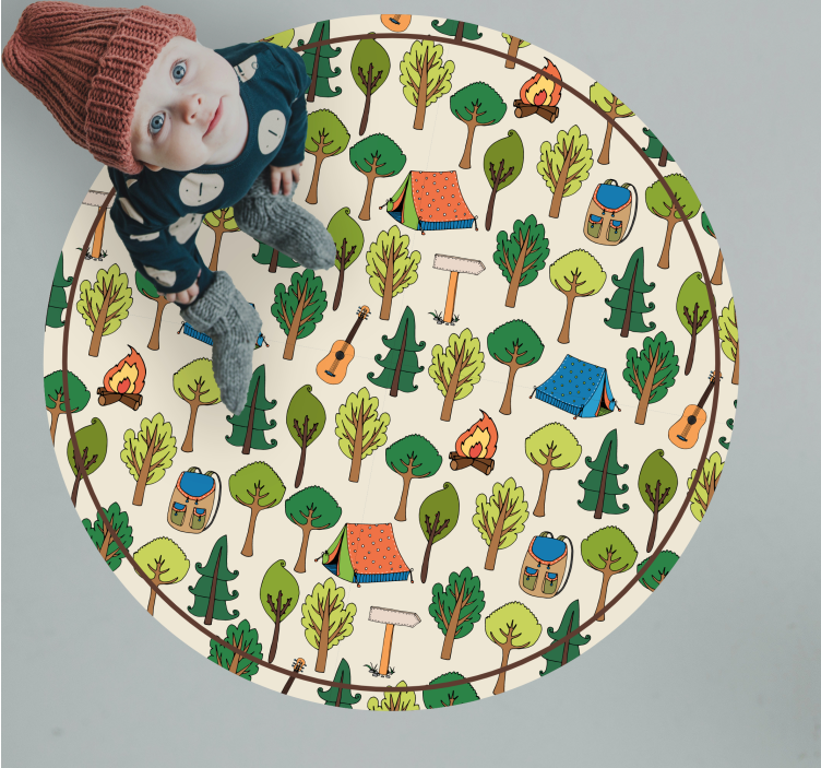 Camping adventure scene vinilne preproge v vzorcih - TenStickers