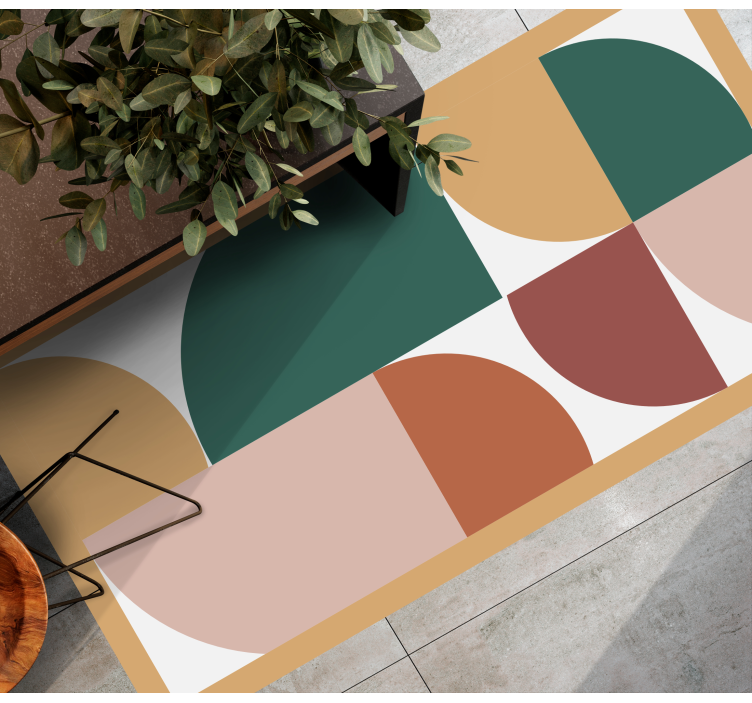 Oglati abstraktni segmenti sodobne vinilne preproge - TenStickers