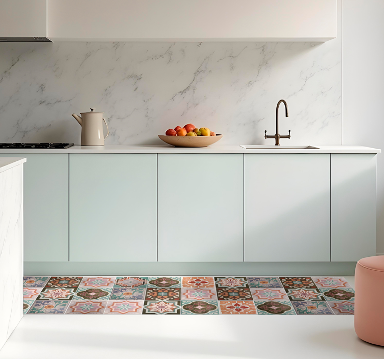 Sicilijanski piastrel Vinilna preproga za kuhinjo - TenStickers