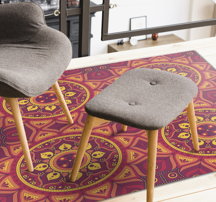 Simetrija, ki jo navdihuje mandala Vinilna preproga mandala - TenStickers