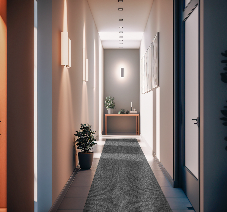 Siva enobarvna tkanina moderna preproga za hodnik - TenStickers