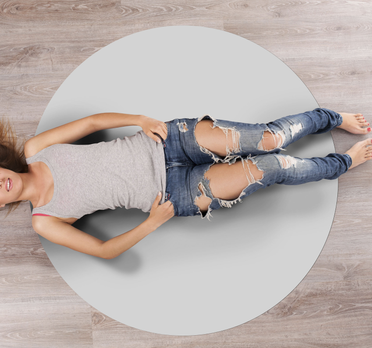 Siva oblika Okrogla vinilna preproga - TenStickers