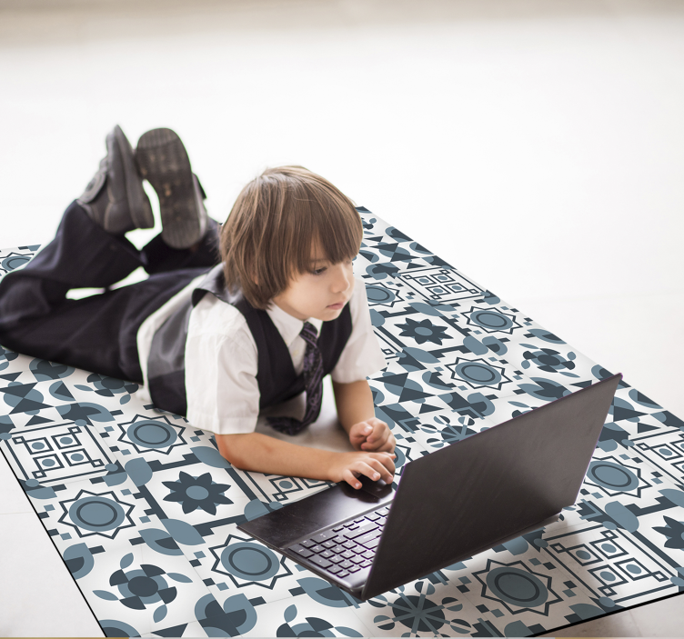 čudovite sive barve ploščice vinilna preproga - TenStickers