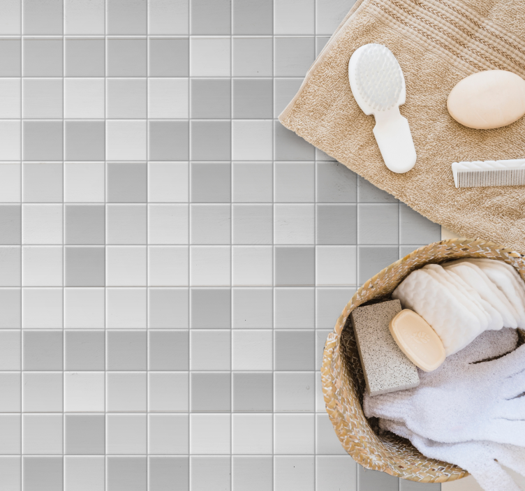 Preproga sive ploščice kvadratov - TenStickers