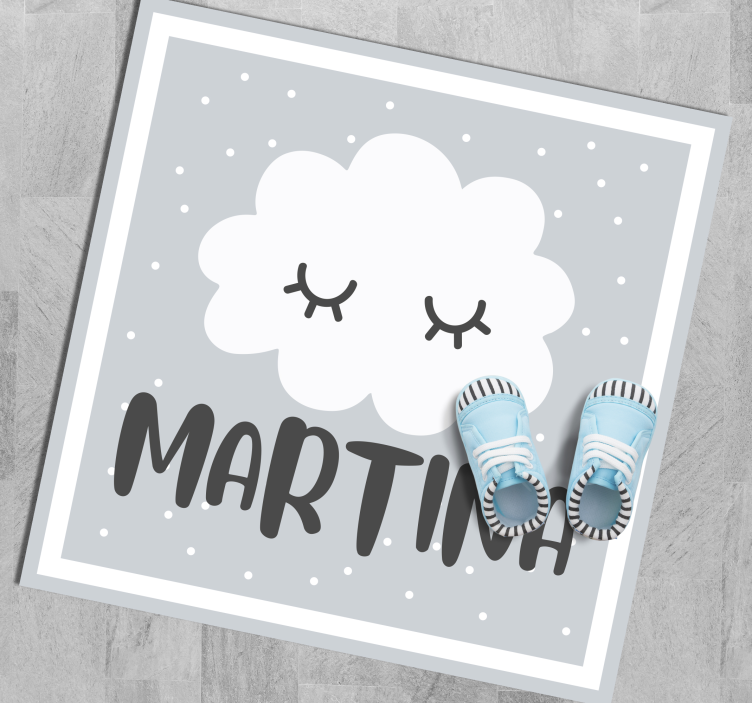 Sivi oblak z imenom Vinilna preproga za dojenčke - TenStickers