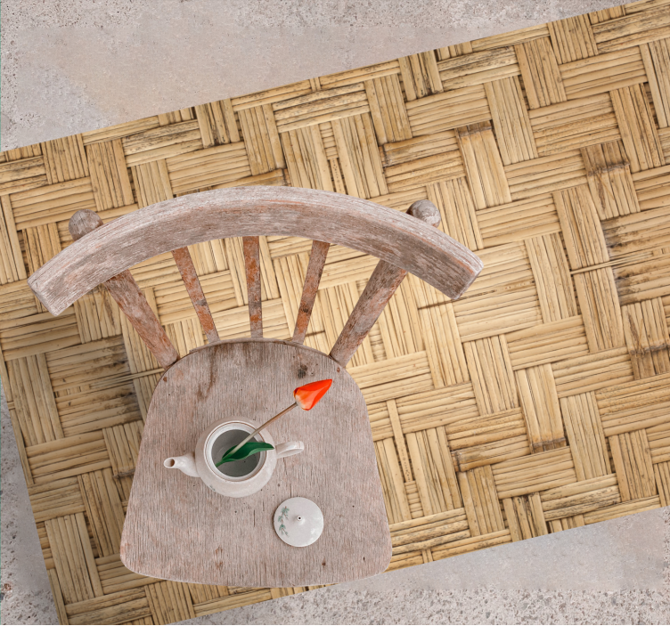 Slog tkanja iz bambusa Vinilna preproga za dnevno sobo - TenStickers