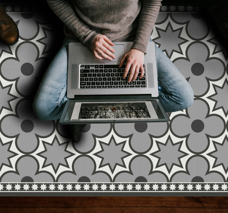 Star pattern style vinilna talna obloga ploščice - TenStickers