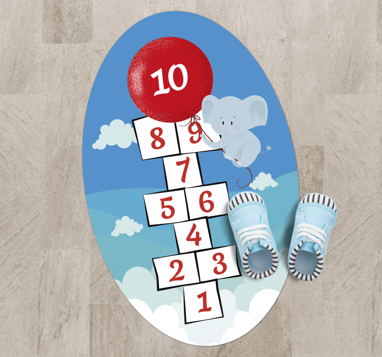 Slon hopscotch igra vinilna preproga - TenStickers