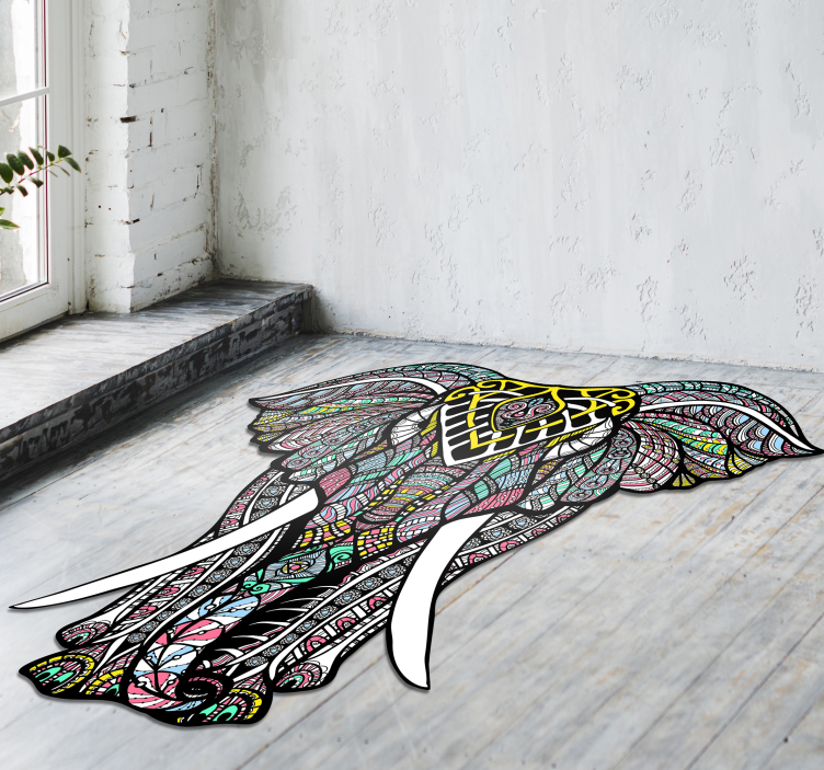 čudovita slonska mandala vinilna preproga - TenStickers