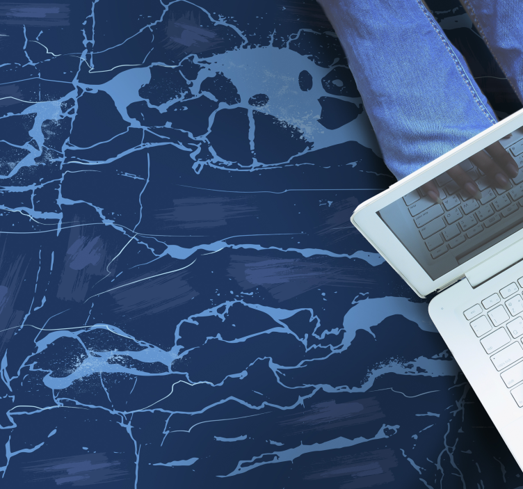 Modra marmorna moderna vinil preproga - TenStickers