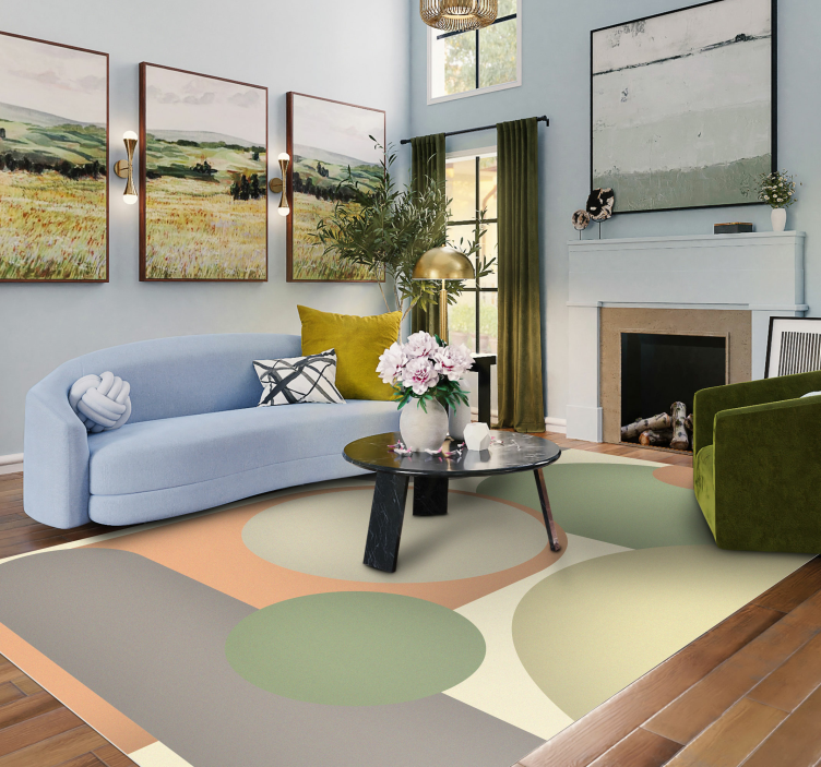 Sodobni krožni vzorci sodobne vinilne preproge - TenStickers