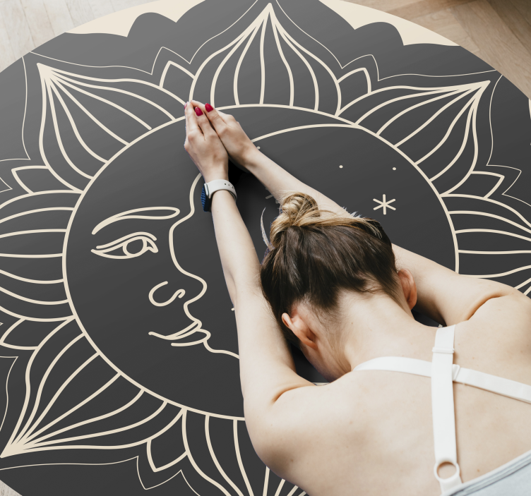 Sonce in luna Vinilna preproga mandala - TenStickers