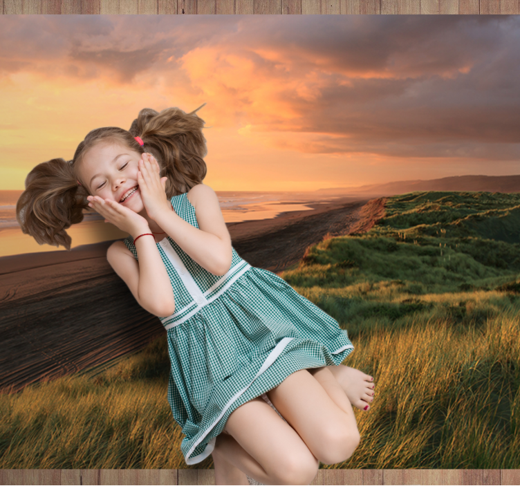 Sončni zahod na plaži Naravne vinilnea preproga - TenStickers