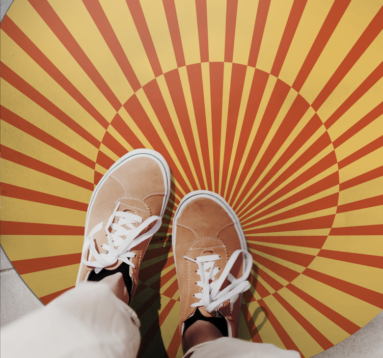 Sončni žarek krožni vzorec Vinilna preproga s črtami - TenStickers