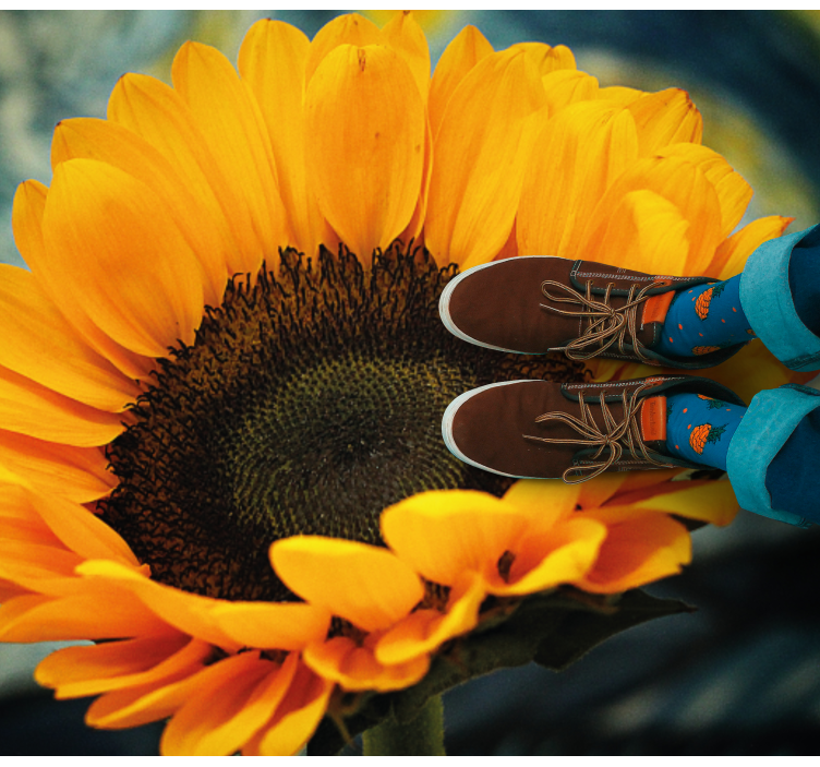 Sončnica, ki močno cveti cvetlična vinilna preproga - TenStickers