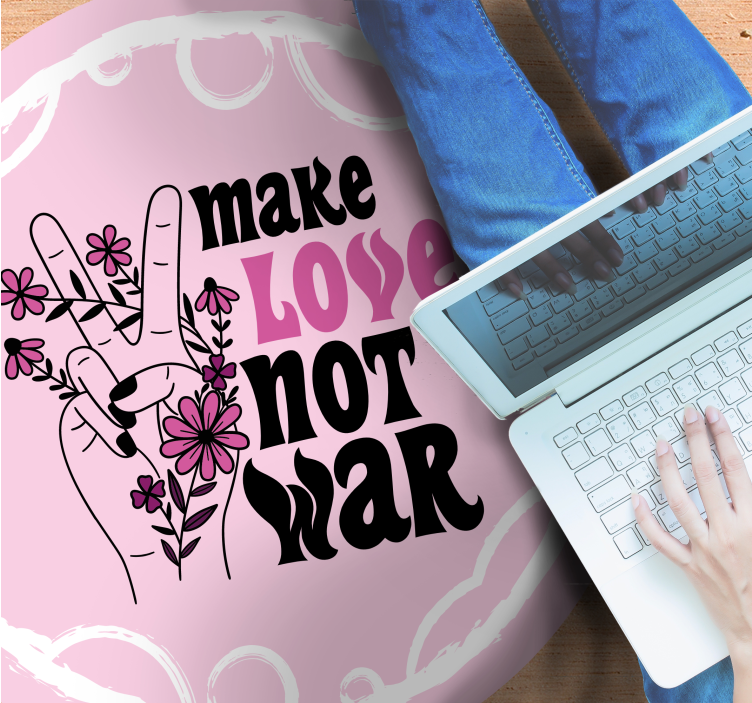 Sporočilo mirne ljubezni vinilne preproge z napisom - TenStickers