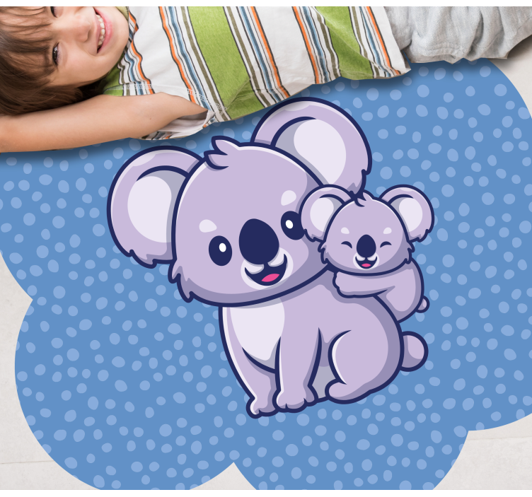 Srečen oče in sin živalska preproga koala - TenStickers