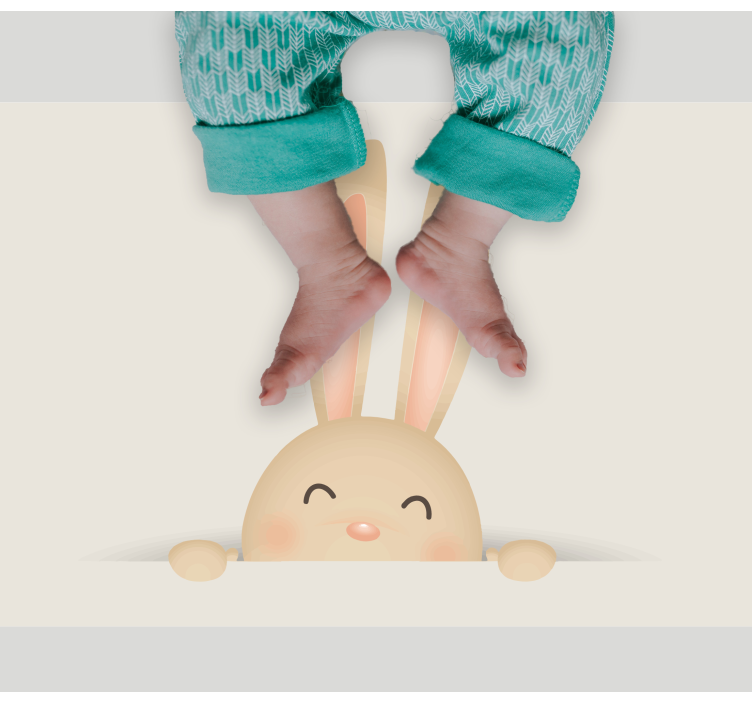 Srečen zajčji obraz Otroške vinilna preproga - TenStickers