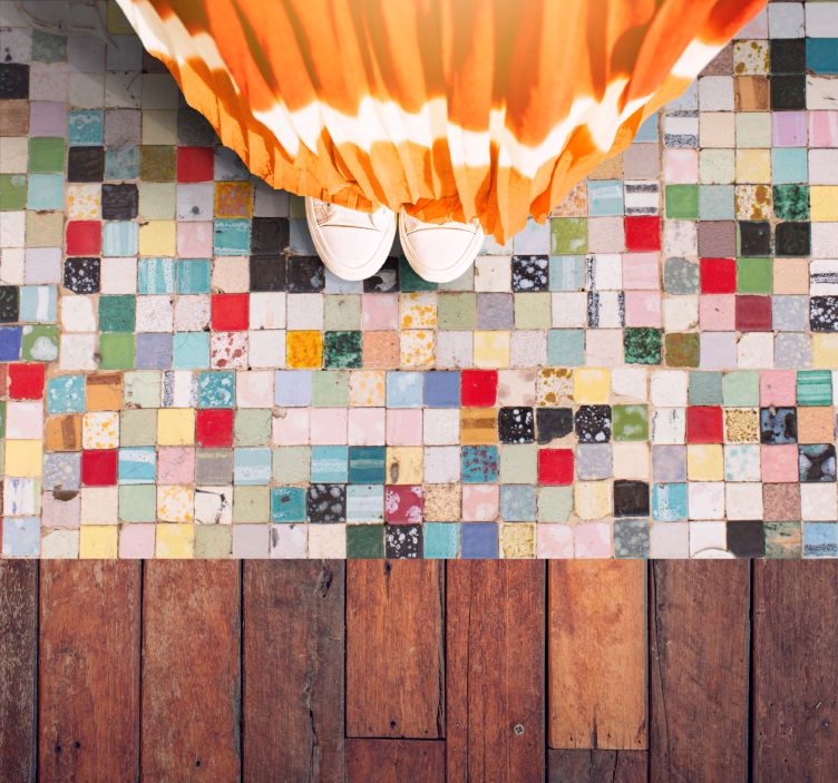 Stare pisane ploščice Vinilna preproga za kopalnico - TenStickers