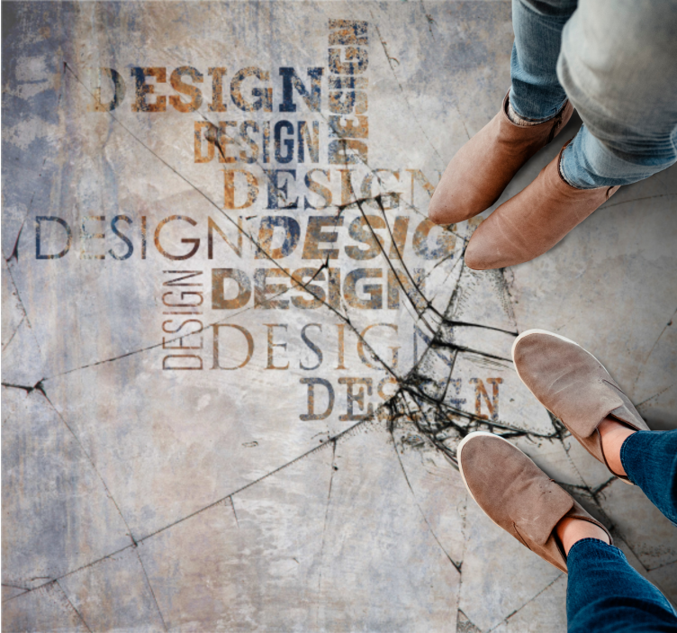 Stari industrijski beton z besedili sodobna preproga - TenStickers