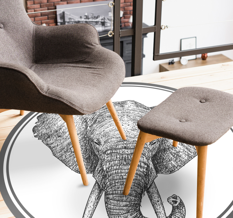 Obris sivega slona Tepih z živalskim potiskom - TenStickers