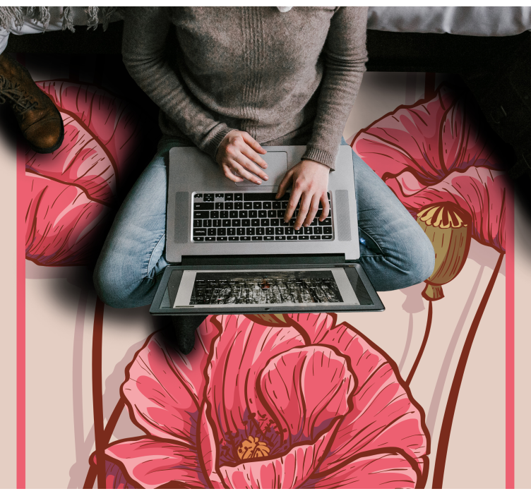 Stylish floral design cvetlična vinilna preproga - TenStickers