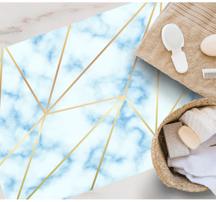 Stylish geometric motif marmorna vinilna preproga - TenStickers