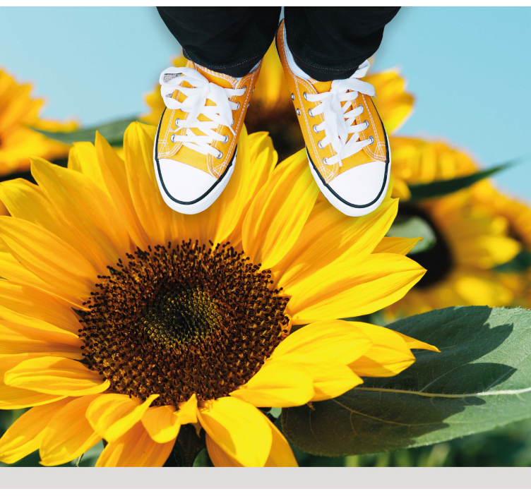 Svetel dizajn sončnice cvetlična vinilna preproga - TenStickers