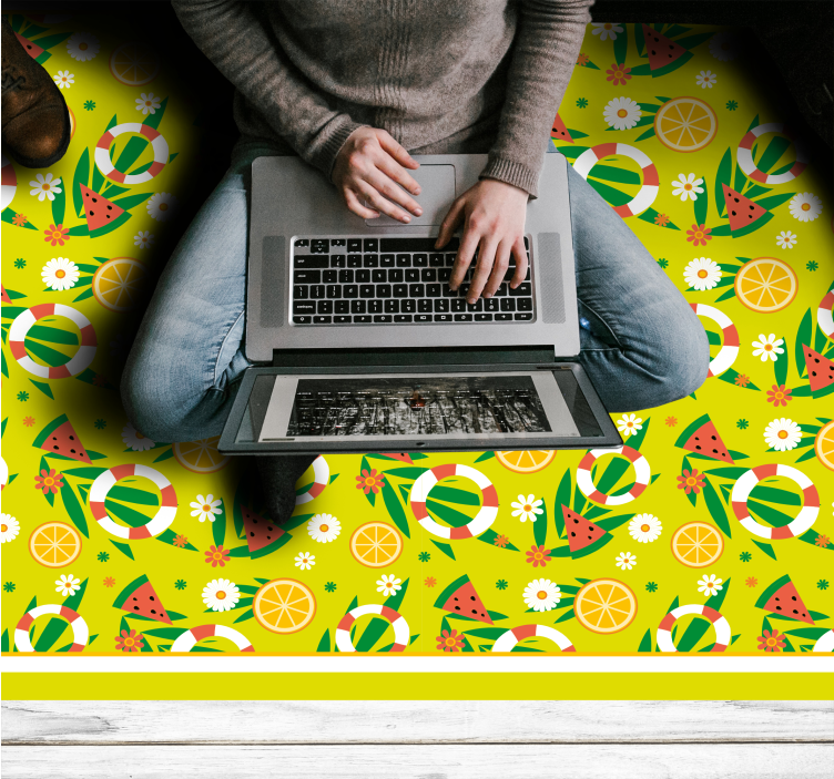 Svetli vzorci citrusov Vinilna mozaik preproga - TenStickers