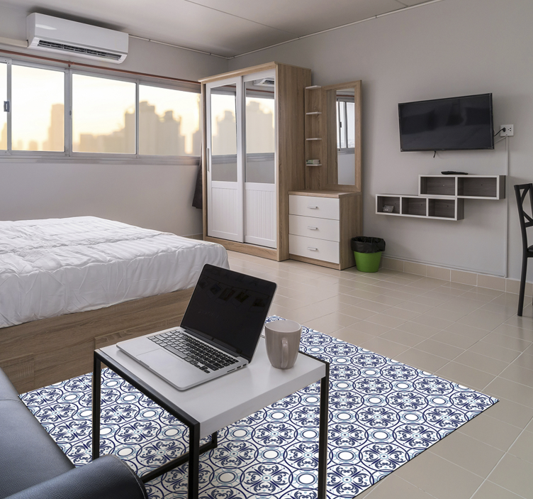 Neverjetno svetlo modre ploščice vinilna preproga za spalnico - TenStickers