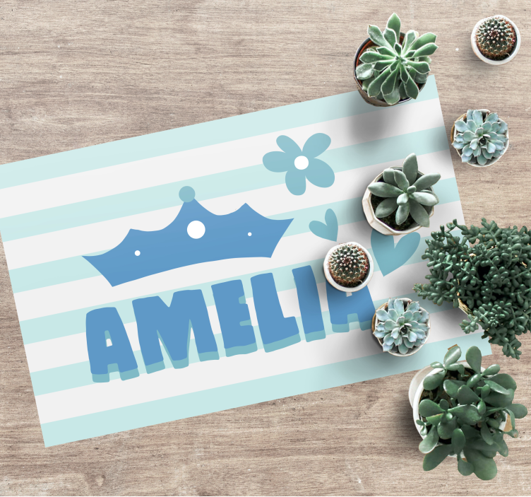 Svetlo modri predmeti za princese z imenom mat - TenStickers