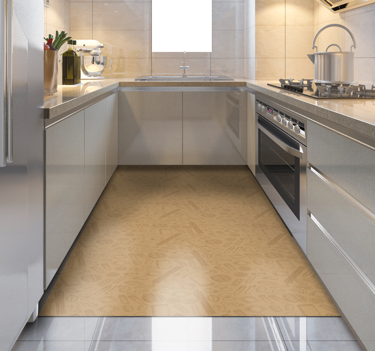 Teksturirana kuhinjska pokritost Vinilna preproga za kuhinjo - TenStickers