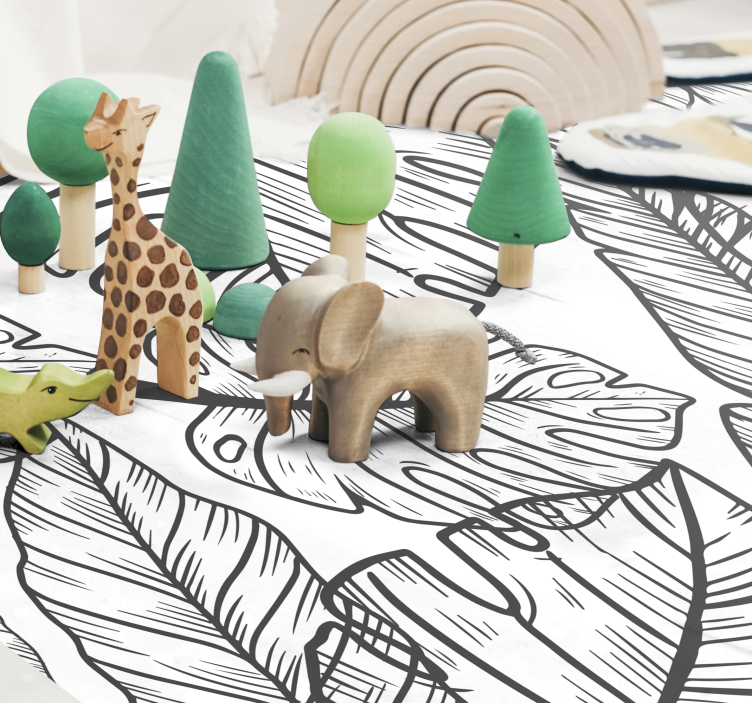 Tema listnate džungle Vinilna preproga za dojenčke - TenStickers