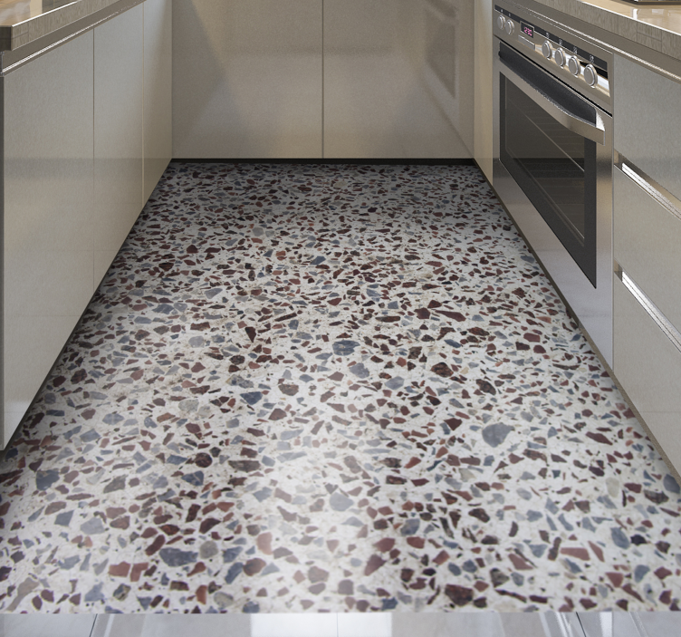 Teraco sivo barvna tekstura vinil preproga - TenStickers