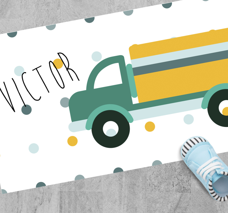 Tovornjak z imenom personalizirana mat - TenStickers