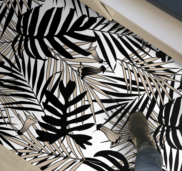 Tropski listni element Naravne vinilnea preproga - TenStickers