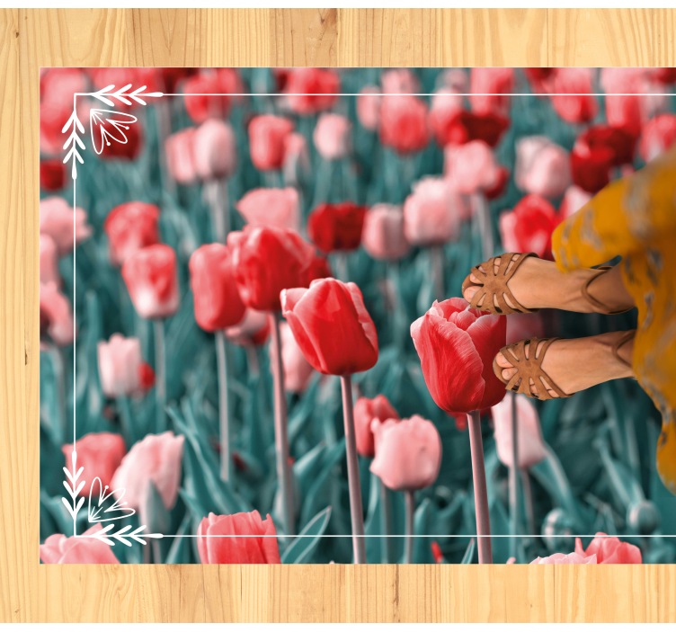 Tulip field scene cvetlična vinilna preproga - TenStickers