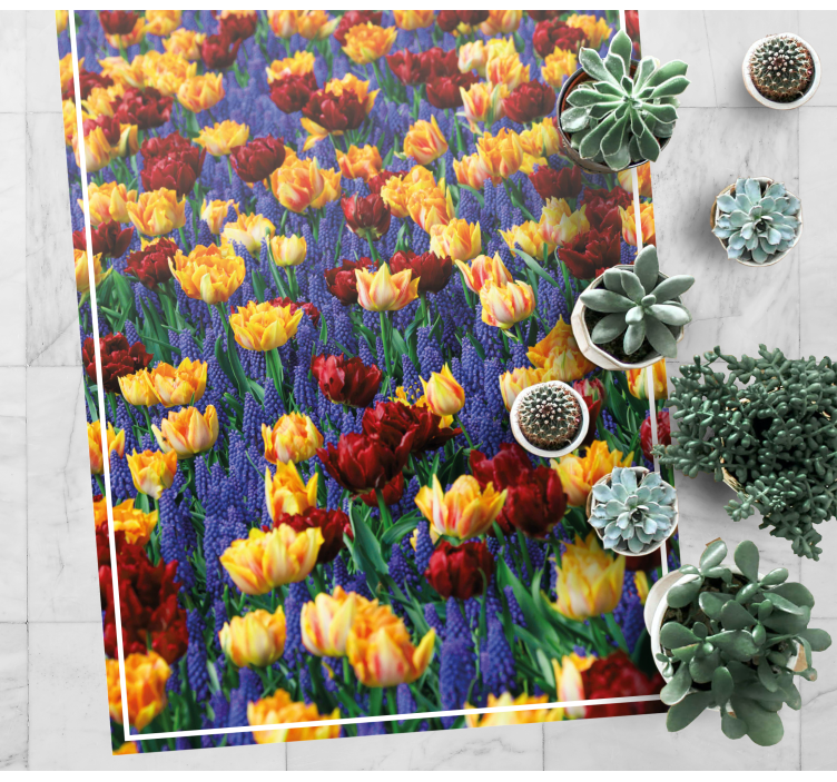 Tulip garden design cvetlična vinilna preproga - TenStickers