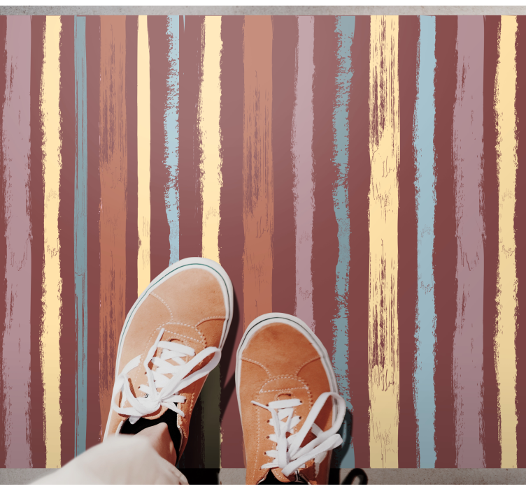 Učinek ročno poslikane tkanine Vinilna preproga s črtami - TenStickers