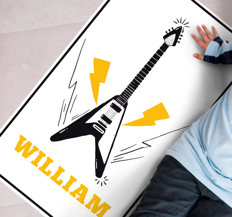 Umetnost električne kitare Vinilna preproga z imeni - TenStickers