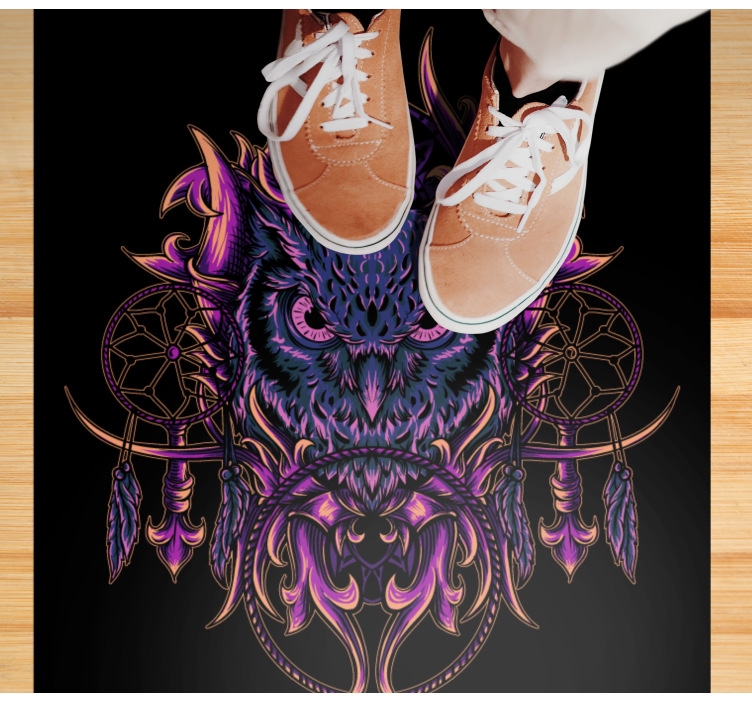 Umetnost lovilca sanj sove Tepih z živalskim potiskom - TenStickers